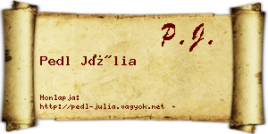 Pedl Júlia névjegykártya
